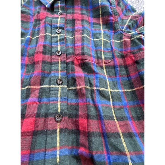 LL Bean Shirt Womens X-Small Red Plaid Flannel Slightly Fitted Pocket Button Up - Picture 12 of 12